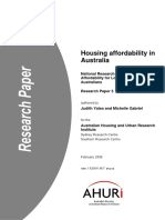 Yates Judith, Housing Affordability in Australia AHURI