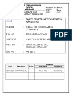 Procedure For Liquid Penetrant Examination