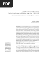 Ghirardi - Familia y Maltrato Doméstico Audiencia Episcopal de Córdoba, Argentina. 1700-1850