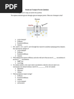 Membrane Transport Practice Questions