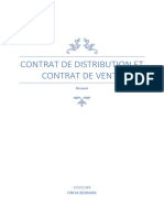 Contrat de Distribution Et Contrat de Vente: Résumé