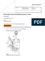 EW210D - Brake System, Check and Adjusting Pressure in Circuit