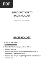 Introduction To Bacteriology: David K. Ngunjiri