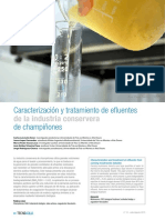 Caracterización y Tratamiento de Efluentes de Champiñones: de La Industria Conservera