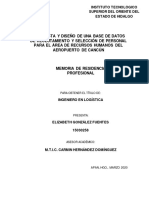 Propuesta Y Diseño de Una Base de Datos de Reclutamiento Y Selección de Personal para El Área de Recursos Humanos Del Aeropuerto de Cancún