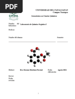 Universidad Del Papaloapan Campus Tuxtepec: Licenciatura en Ciencias Químicas