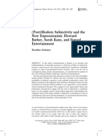 (Post) Modern Subjectivity and The New Expressionism: Howard Barker, Sarah Kane, and Forced Entertainment