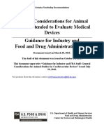 General Considerations For Animal Studies Intended To Evaluate Medical Devices Guidance For Industry and Food and Drug Administration Staff