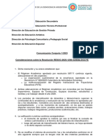 Comunicación Conjunta #1-23 (Dir Provincial de Educación Secundaria, Dir Provincial de Educación T-P, Diegep, Dir de Educación Artística