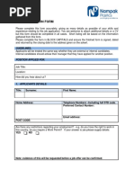 Blank Job Application Form