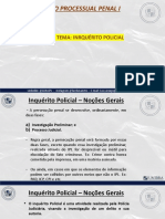 Processo Penal - Aula 04 e 05 - Inquérito Policial