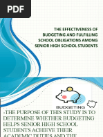 The Effectiveness of Budgeting and Fulffiling School Obligation Among Senior High School Students