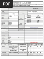 CS Form No. 212 Personal Data Sheet Revised