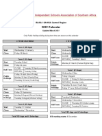 ISASA and SAHISA Central Region Calendar 2022 PDF