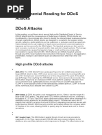 Supplemental Reading For DDoS Attacks