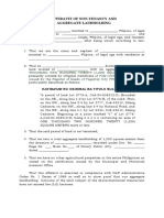 AFFIDAVIT OF Aggregate Landholdings