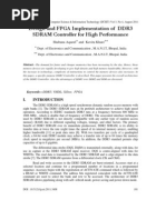 Design and FPGA Implementation of DDR3 SDRAM Controller For High Performance