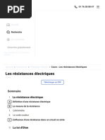 Les Résistances Électriques - 4e - Cours Physique-Chimie - Kartable PDF