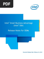 Intel SBA Release Notes