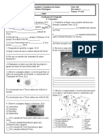 Avaliação de Geografia 5º Ano 1º Trimestre 2022