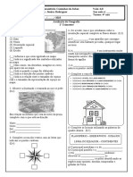 Avaliação de Geografia 4º Ano 1º Trimestre 2022