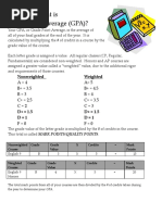 GPA Worksheet PDF