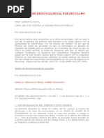 13 - Modelo de Denuncia Penal Por Peculado