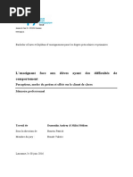 L'enseignant Face Aux Élèves Ayant Des Difficultés de Comportement