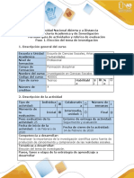 Guía de Actividades y Rúbrica de Evaluación - Paso 1 - Elección Del Tema de Investigación