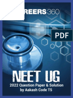 NEET UG 2022 Question Paper Solutions by Aakash Code T5 PDF