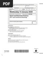 BTEC L3 Sport & Exercise Science 31813H Unit 1 Jan 2020 p3 PDF