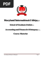 Accounting and Finance For Managers - Course Material PDF