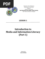 MODULE 1 Describes How Communication Is Influenced by Media and Information