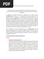 Arrendamiento de Vehículo y Moto Monto Maximo Deducible