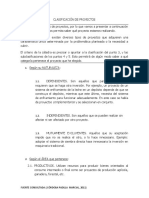 Clasificación de Proyectos PDF