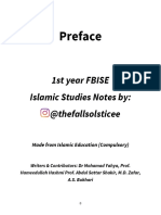 Islamic Education 1st Year FSC 1st and 2nd Chapter Notes (No MCQS) (English Medium)