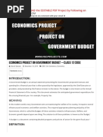 Economics Project On Government Budget - Class 12 CBSE PDF