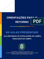 Caderno de Orientações para o Retorno Às Aulas Presenciais Da Eja Campo