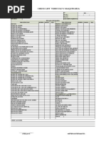 Check List Vehiculo y Maquinaria