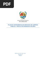 Plan de Contingencia de Servicios de Limpieza Publica y Recojo de Residuos Solidos