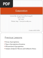 Ecw311 - Topic 3 Evaporation