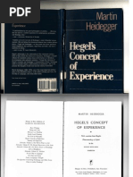 Heidegger Hegel's Concept of Experience