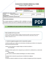 BGU EXAMEN SEGUNDO QUIMESTRE QUÍMICA D-E-F 2Q David Benavides 1D