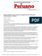 Decreto Supremo Que Aprueba El Reglamento de Verificación Administrativa y Técnica