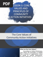 Lesson 3: Core Values and Principles of Community Action Initiatives