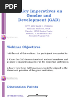 Review of Policy Imperatives On GAD