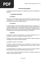 Especificaciones Generales Movimiento de Tierras, Cimentación y Estructura