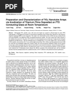 Preparation and Characterization of TiO2 Nanotube Arrays Via Anodization of Titanium Films Deposited On FTO Conducting Glass at Room Temperature