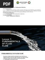 Lesson 7 - Fundamentals of Fluid Flow