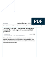 Patriarhul Daniel - Preţuirea Şi Ajutorarea Vârstnicilor Sunt Expresii Ale Maturităţii Spirituale - Adevarul PDF